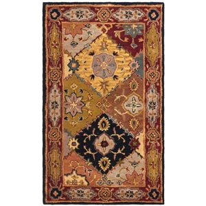 Safavieh Heritage 4-ft x 6-ft Red/Brown Rectangular Floral Tufted Area Rug
