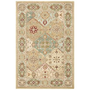 Safavieh Heritage 4-ft x 6-ft Cream Multi-Colored Rectangular Floral Tufted Area Rug