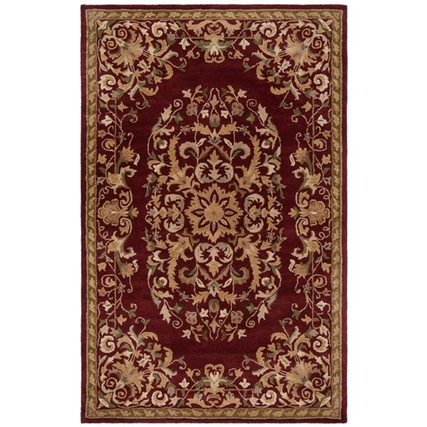 Safavieh Heritage 4-ft x 6-ft Red Rectangular Floral Tufted Area Rug
