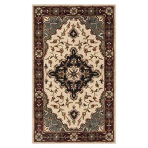 Safavieh Heritage 4-ft x 6-ft Blue and Ivory Rectangular Floral Tufted Area Rug