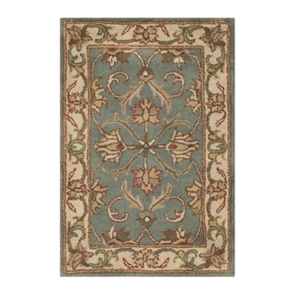 Safavieh Heritage 4-ft x 6-ft Blue Rectangular Floral Tufted Area Rug