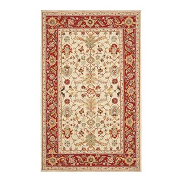Safavieh Chelsea 4-ft x 6-ft Ivory and Red Rectangular Floral Hooked Area  Rug