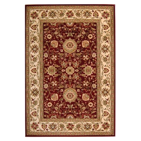 Safavieh Lyndhurst 5-ft x 8-ft Red and Ivory Square Floral Woven Area Rug