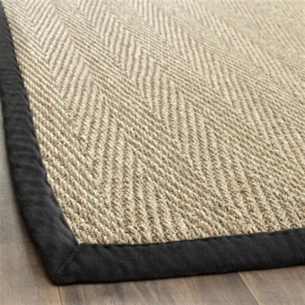 Safavieh Natural Fiber 8-ft x 5-ft Natural and Black Area Rug