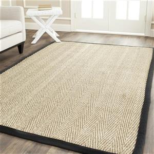 Safavieh Natural Fiber 8-ft x 5-ft Natural and Black Area Rug