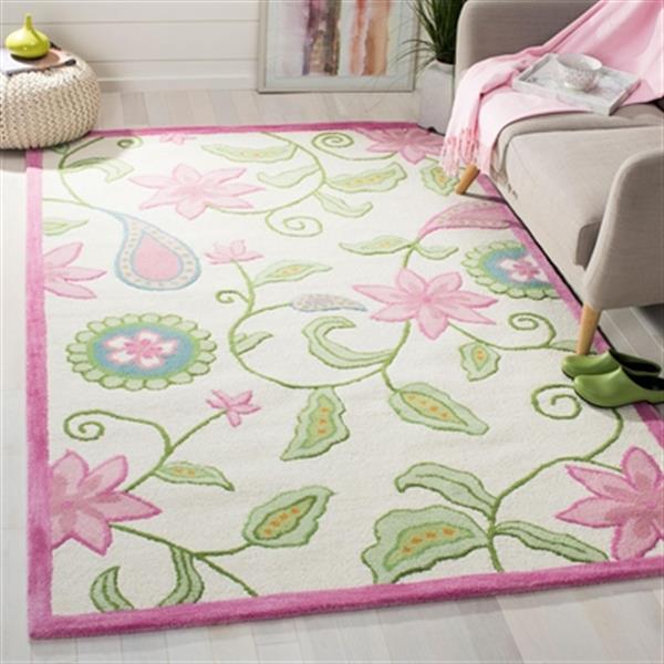 Safavieh Kids 5-ft X 5-ft Square Rug (Ivory/Pink)