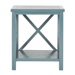 Safavieh American Home 21.5-in Candace Crossback Teal Wood End Table