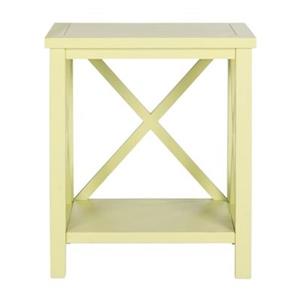 Safavieh American Home 21.5-in Candace Crossback Avocado Green Wood End Table