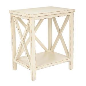 Safavieh Mia 21.5-in Distressed Ivory Wood End Table