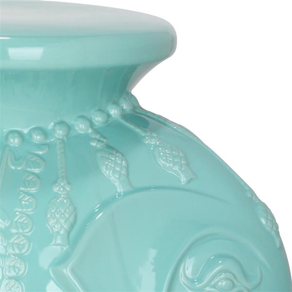 Safavieh 16.80-in Light Blue Ceramic Thailand Elephant Garden Stool