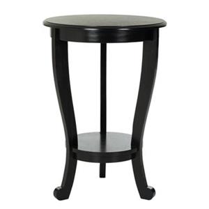 Safavieh Mary 26-in Distressed Black Pedestal Wood Side Table