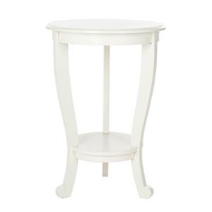 Safavieh Mary 26-in Distressed Cream Pedestal Wood Side Table
