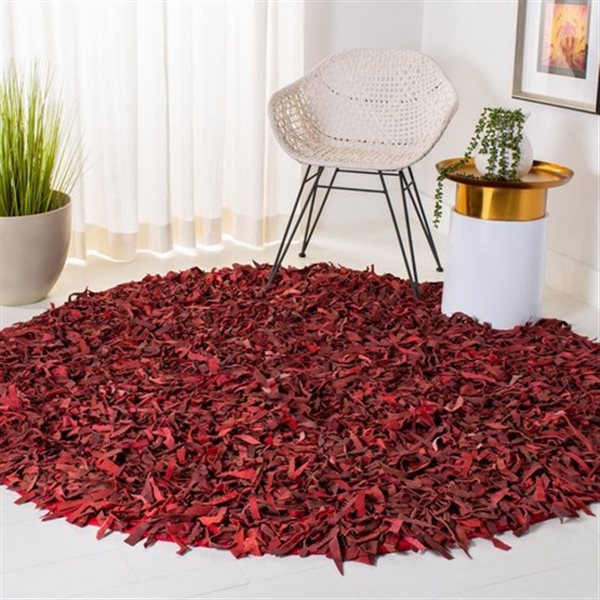 Safavieh Leather Shag 6-ft Red Area Rug