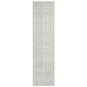 Safavieh Cambridge 3-ft x 10-ft Silver and Ivory Rectangular Geometric Area Rug