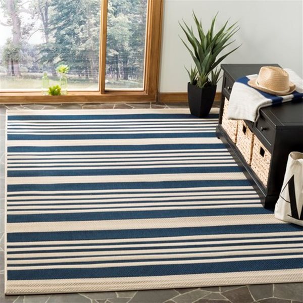 Safavieh CY6062-268 Courtyard Navy and Beige Area Rug,CY6062