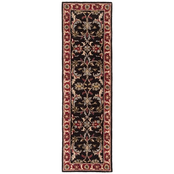Safavieh Heritage 2-Ft x 10-ft Floral Chocolate and Red Area Rug