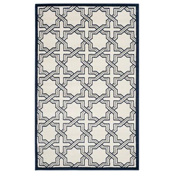 Safavieh Amherst 8-ft X 5-ft Ivory and Navy Area Rug