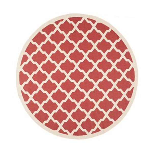 Safavieh Courtyard 7.833-ft Red and Bone Area Rug