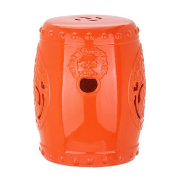 Safavieh Dragon Coin 17-in Orange Ceramic Garden Stool
