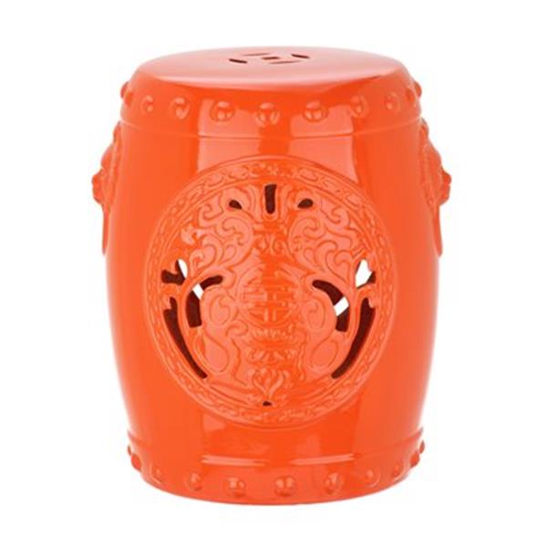 Safavieh Dragon Coin 17-in Orange Ceramic Garden Stool