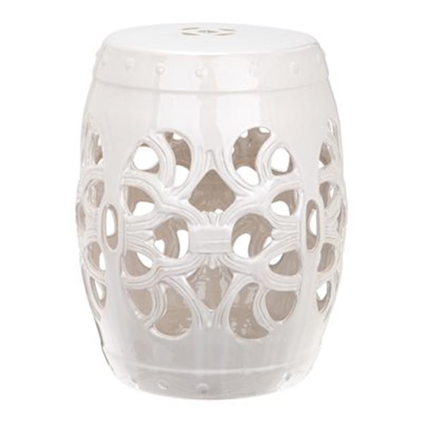 Safavieh Imperial Vine 18 In Antique White Ceramic Garden Stool Acs4539a Rona