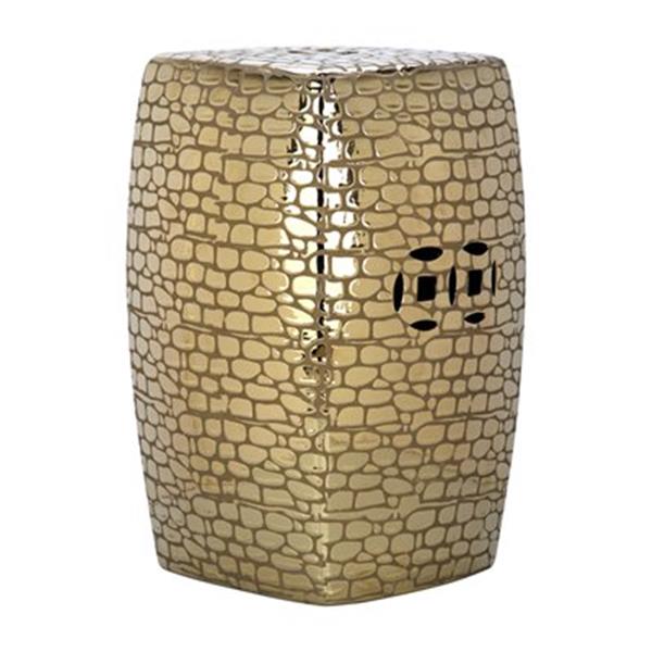 Safavieh Jasmine 20-in Plated Gold Garden Stool ACS4544A | RONA