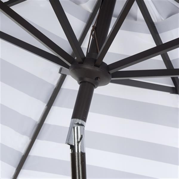 Safavieh Patio Iris Fashion Line 9-ft Grey/White Patio Umbrella