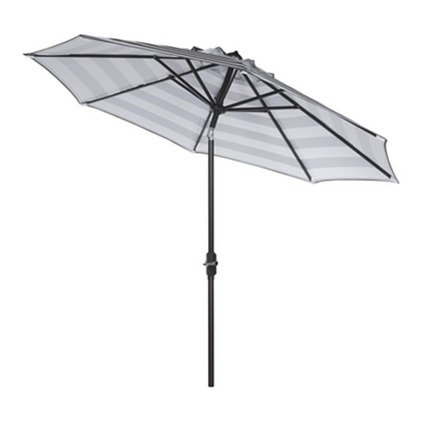 Safavieh Patio Iris Fashion Line 9-ft Grey/White Patio Umbrella