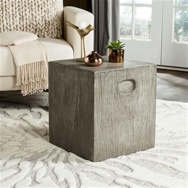 Safavieh Cube 16.50-in Dark Grey Concrete Outdoor Accent Table