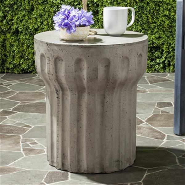 Safavieh Vesta 17.7-in Dark Grey Concrete Outdoor Accent Table