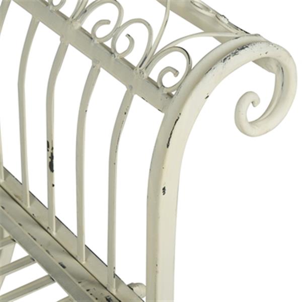 Safavieh Brielle 52-in x 16.3-in x 25.5-in Antique White Outdoor Metal Bench