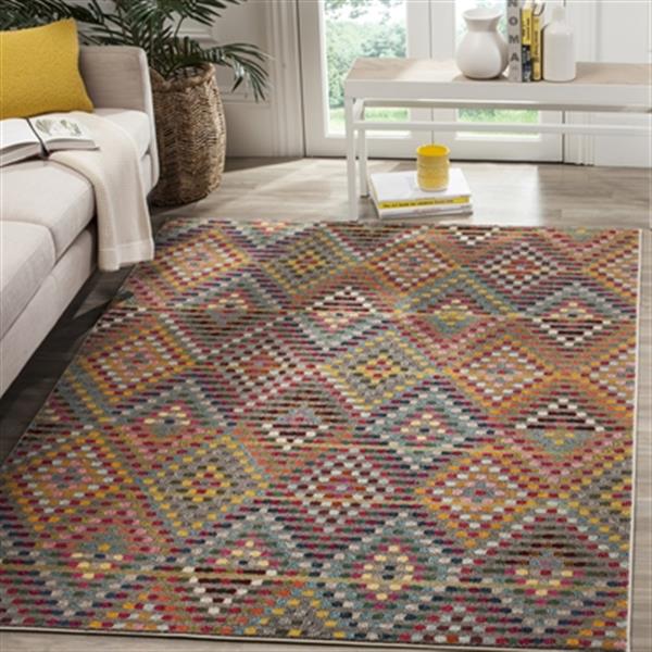 Safavieh Monaco 5-ft x 8-ft Geometric Multicolor and Beige Area Rug