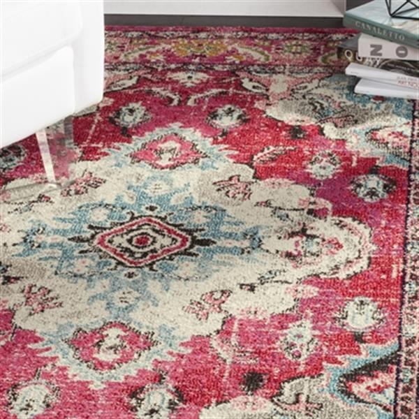 Safavieh Monaco 5-ft x 8-ft Pink Multicolor Border Area Rug