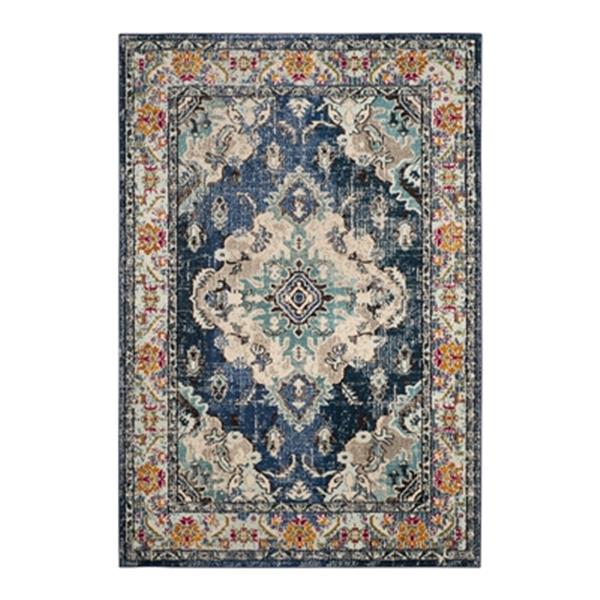 Safavieh Monaco 5-ft x 8-ft Blue Rectangular Navy and Light Blue Area Rug