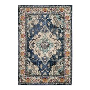 Safavieh Monaco 5-ft x 8-ft Blue Rectangular Navy and Light Blue Area Rug