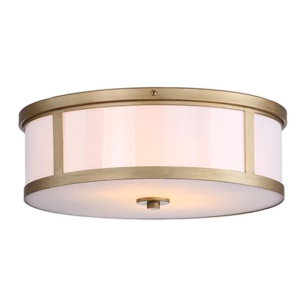 Safavieh Avery 17-in Antique Gold 2-Light Flush Mount Ceiling Light
