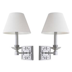 Safavieh 15-in Silver Elvira Greek Key Wall Sconce (Set of 2)