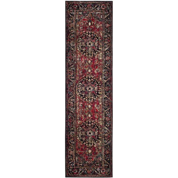 Safavieh Vintage Hamadan 20-ft x 2.16-ft  Red and Multicolour Indoor Area Rug