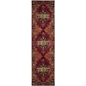 Safavieh Vintage Hamadan 20-ft x 2.16-ft  Red and Multicolour Indoor Area Rug