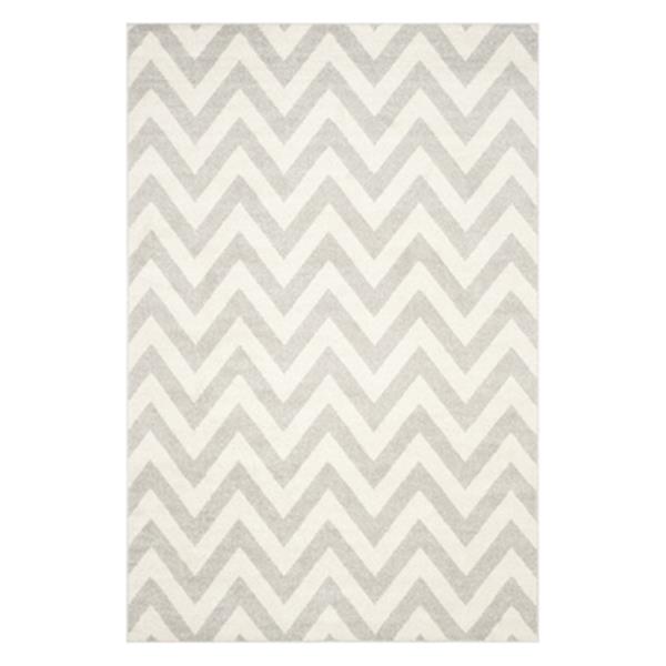 Safavieh Amherst 8-ft x 5-ft Light Grey and Beige Chevron Indoor/Outdoor Rug