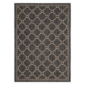 Safavieh Natural and Black Courtyard Indoor/Outdoor Rug,CY84