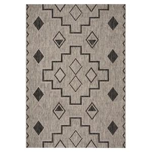 Safavieh Courtyard 7-ft x 10-ft Rectangle Southwest Grey/Black Indoor/Outdoor Area Rug