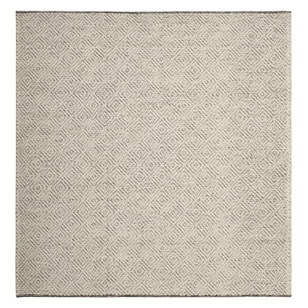Safavieh Natura 6-ft x 6-ft Ivory and Light Grey Diamonds Hand Tufted Area Rug