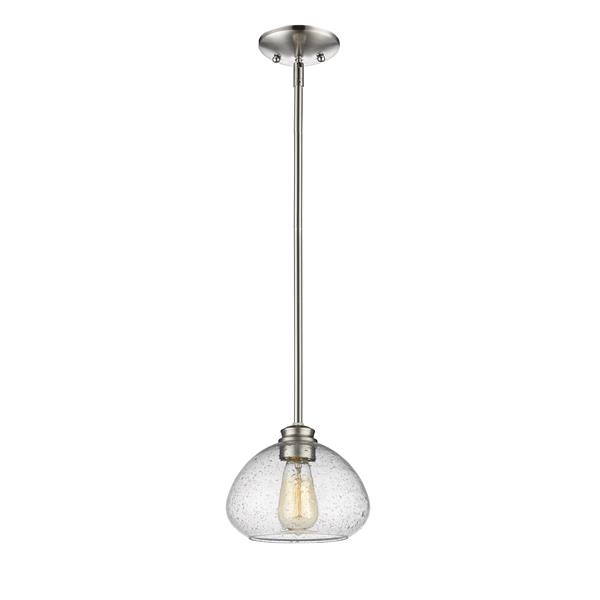 Z-Lite Amon 8-In x 6.5-In Brushed Nickel 1-Light Pendant