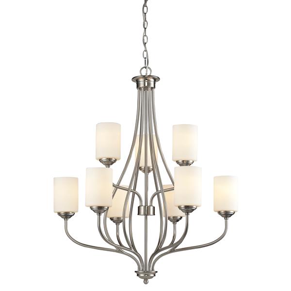 Z-Lite Cardinal 9-Light 30-in Brushed Nickel Chandelier