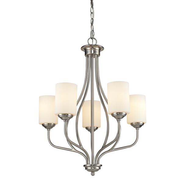 Z-Lite Cardinal 5-Light 23-in Brushed Nickel Chandelier