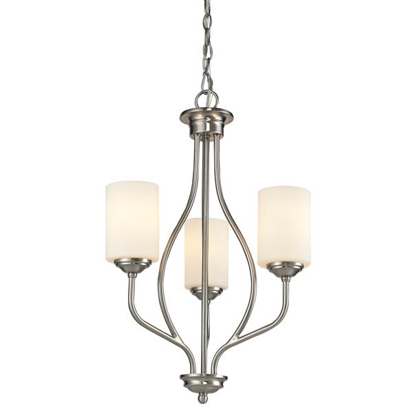 Z-Lite Cardinal 3-Light 13.5-in Brushed Nickel Chandelier