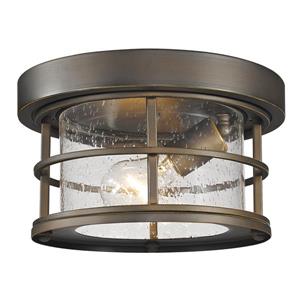 Z-Lite Exterior Additions Oil-Rubbed Bronze 1-Light Outdoor Flush Mount Light