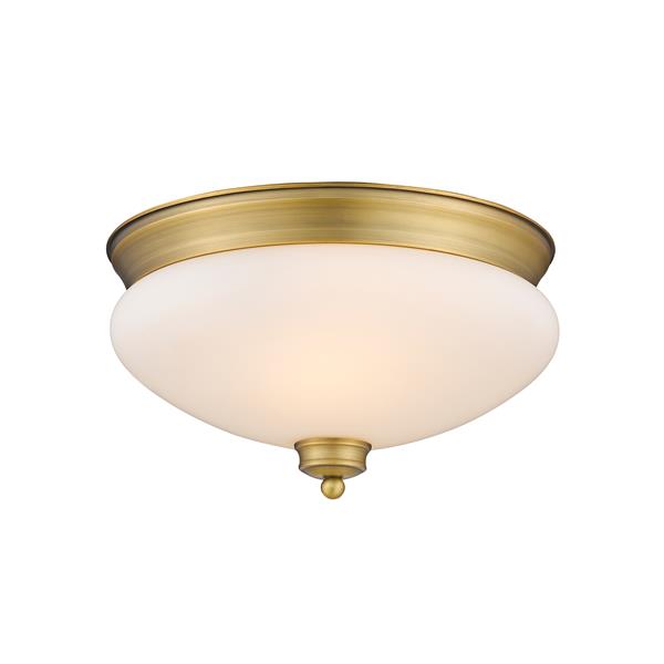 Z-Lite Amon 2 Light Brass Flush Mount Light