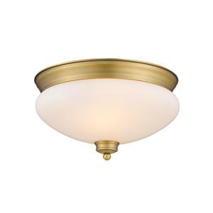 Z-Lite Amon 2 Light Brass Flush Mount Light